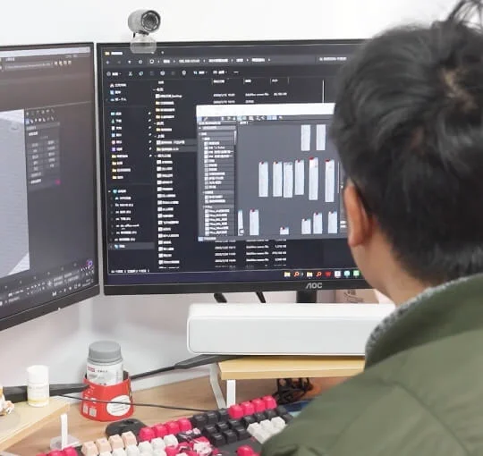 Park design team reviewing an amusement project