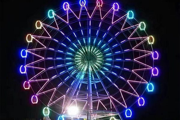 Gorgeous Rotating Giant Wheel at Night
