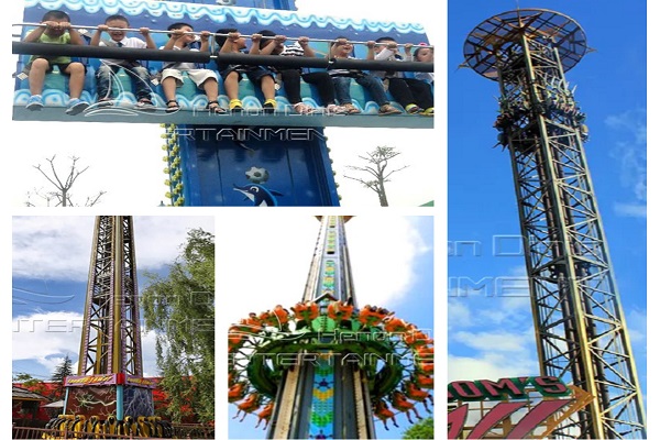 Thrill Gyro Drop Rides in Different Heights